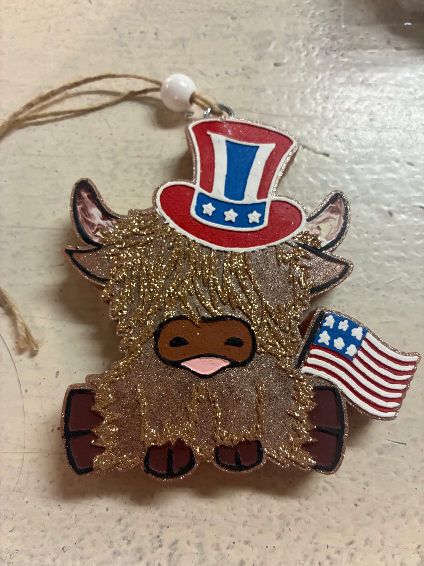 Patriotic Highland Cow