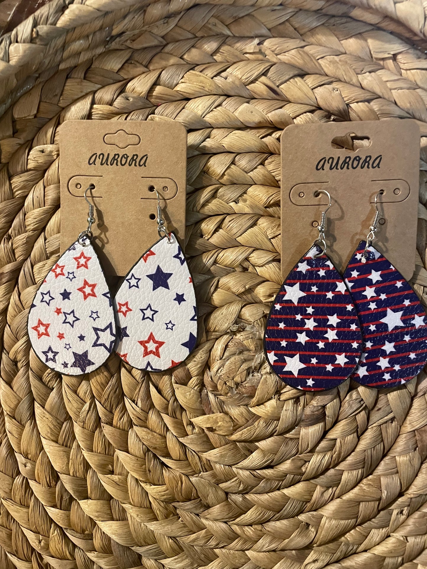 4Th Of July Teardrop Earrings