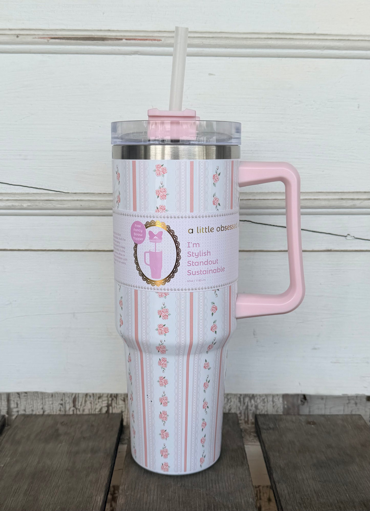 Pink Darling Floral Tumbler