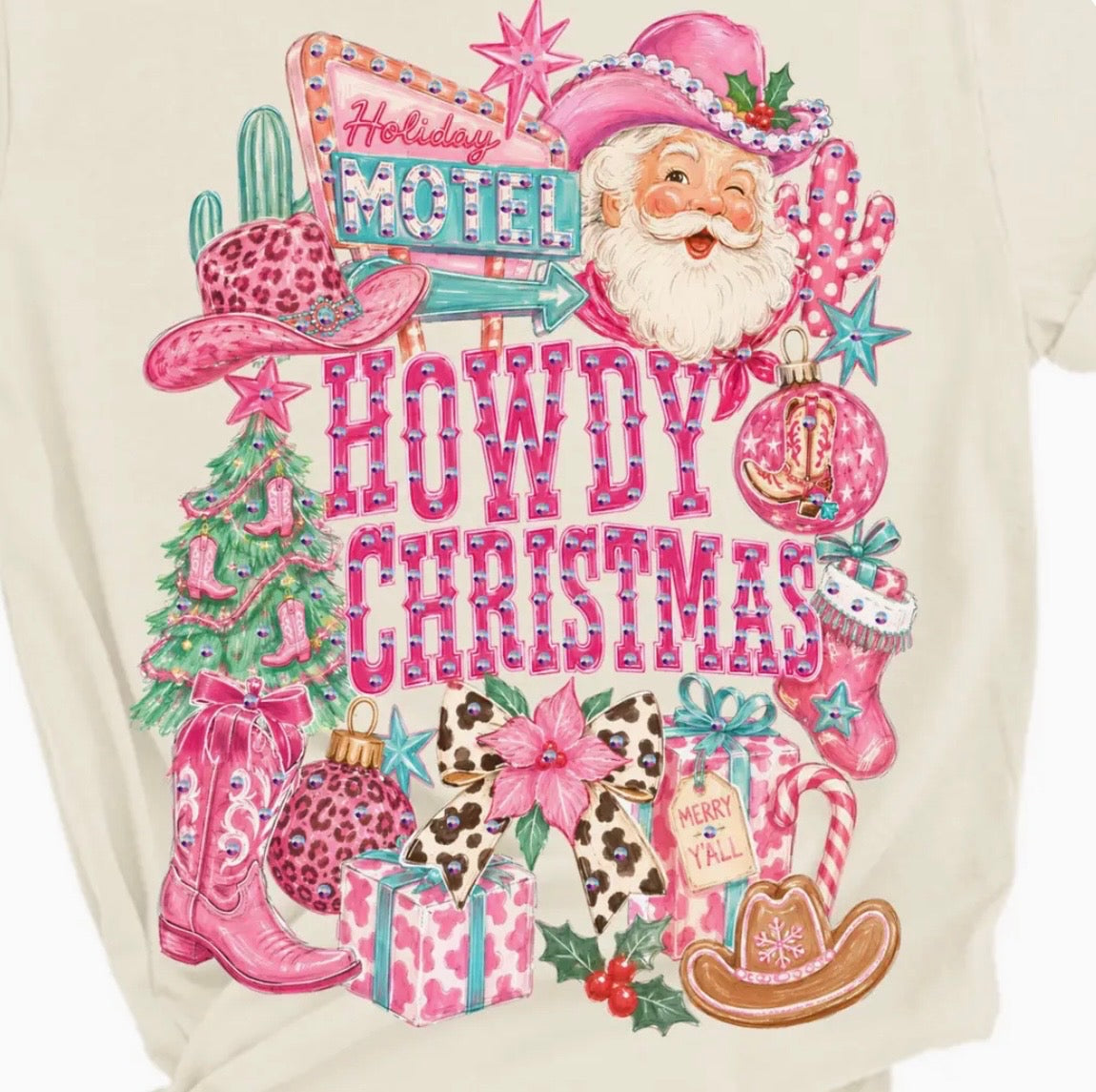 Howdy Christmas Rhinestone tee