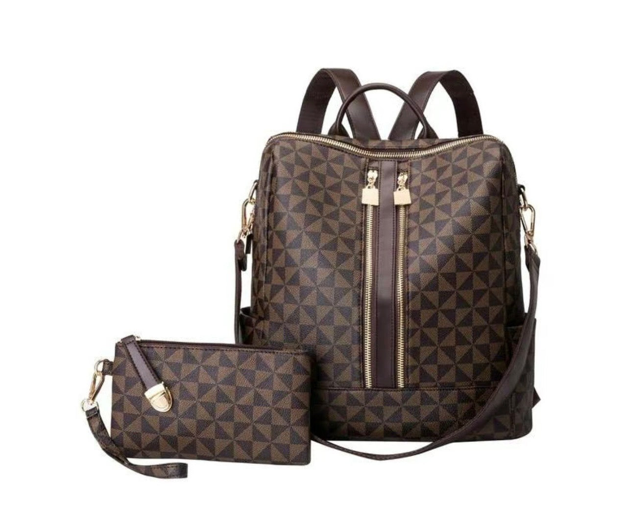 Checkered Print Backpack