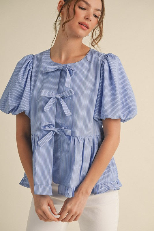 Bailey Peplum Bow Top