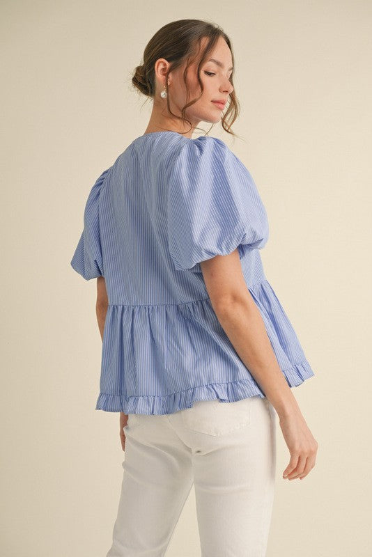 Bailey Peplum Bow Top