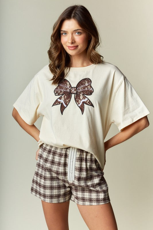 Football Bow Oversized Tee