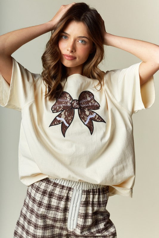 Football Bow Oversized Tee
