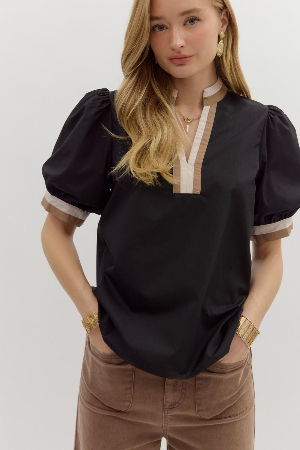 Mae Bubble Sleeve Blouse