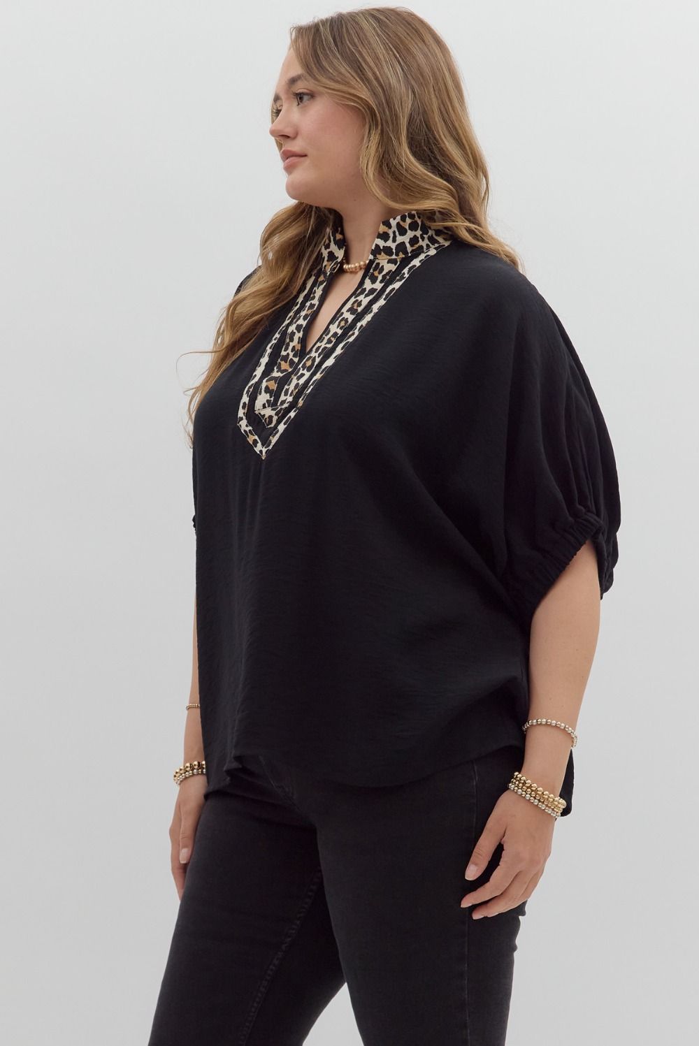 Lindsey Leopard Curvy Blouse