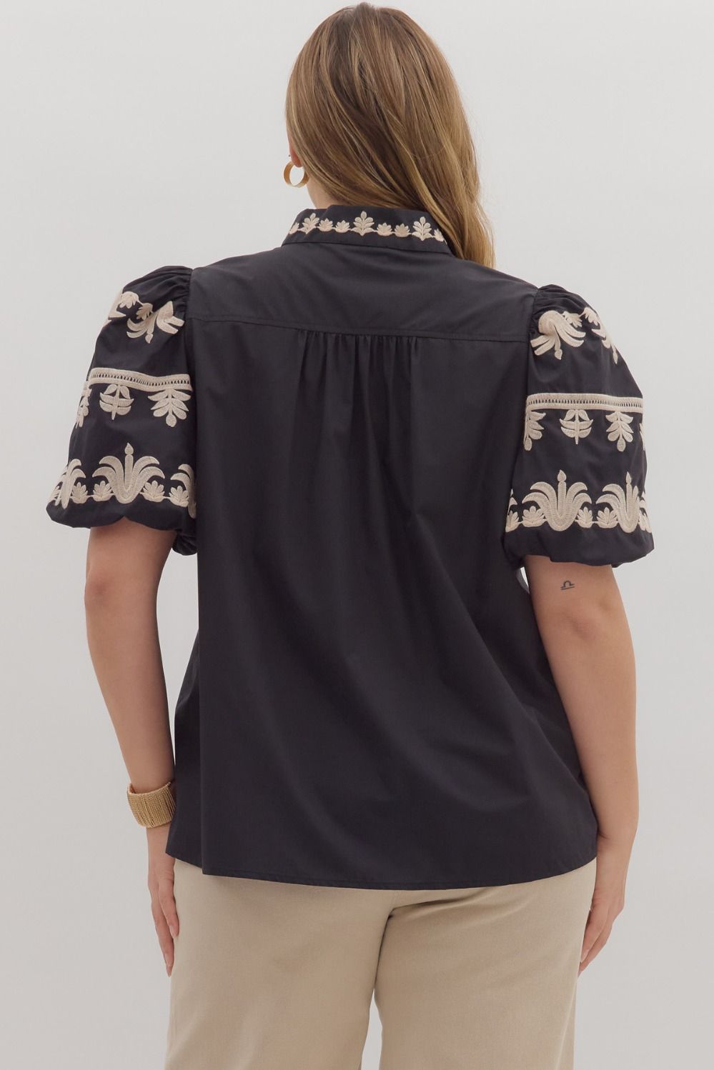 Jasmine Embroidered Curvy Top