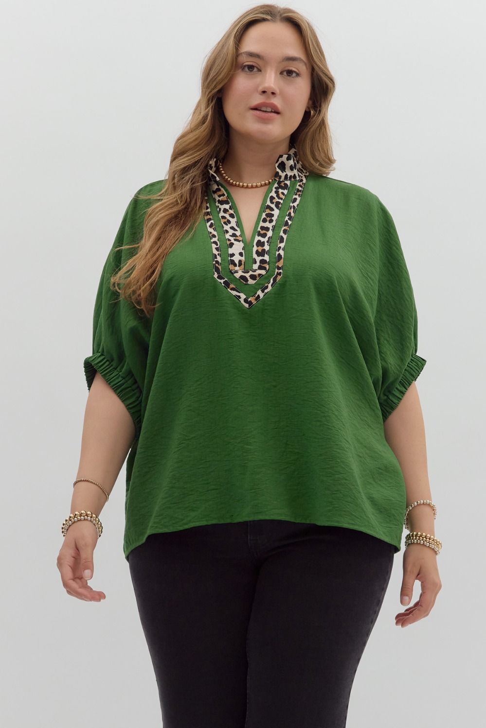 Lindsey Leopard Curvy Blouse