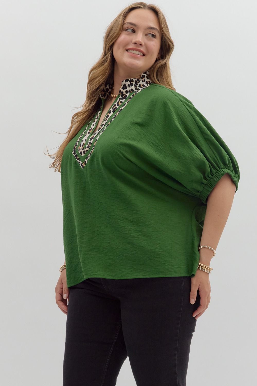 Lindsey Leopard Curvy Blouse