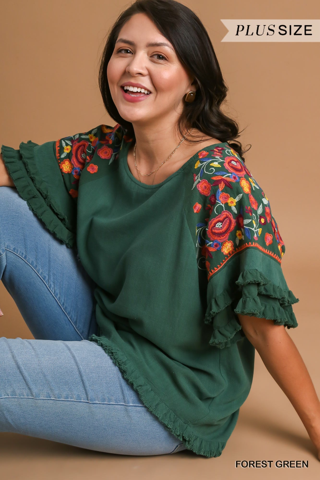 Sarah Embroidered Curvy Top