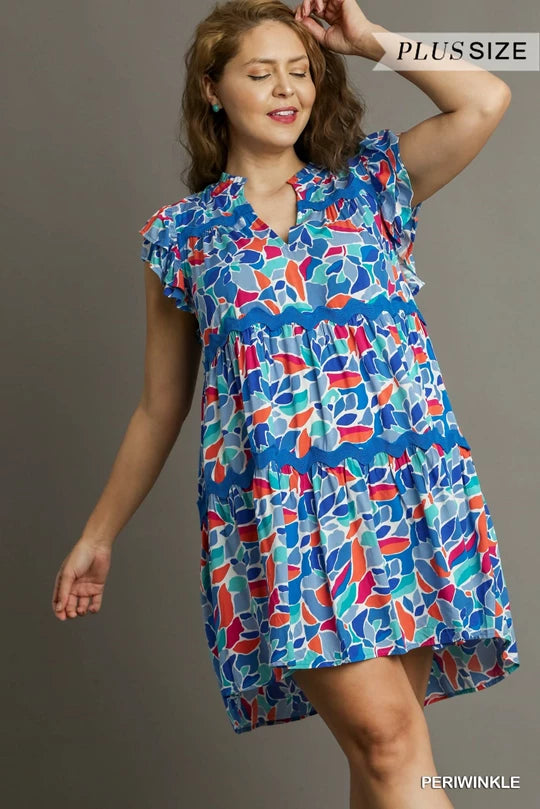 Ocean Breeze Ruffle Curvy Dress