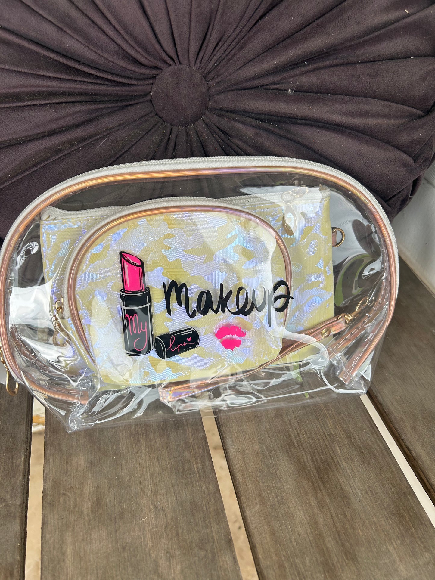 Metallic Makeup & Accessories Bag