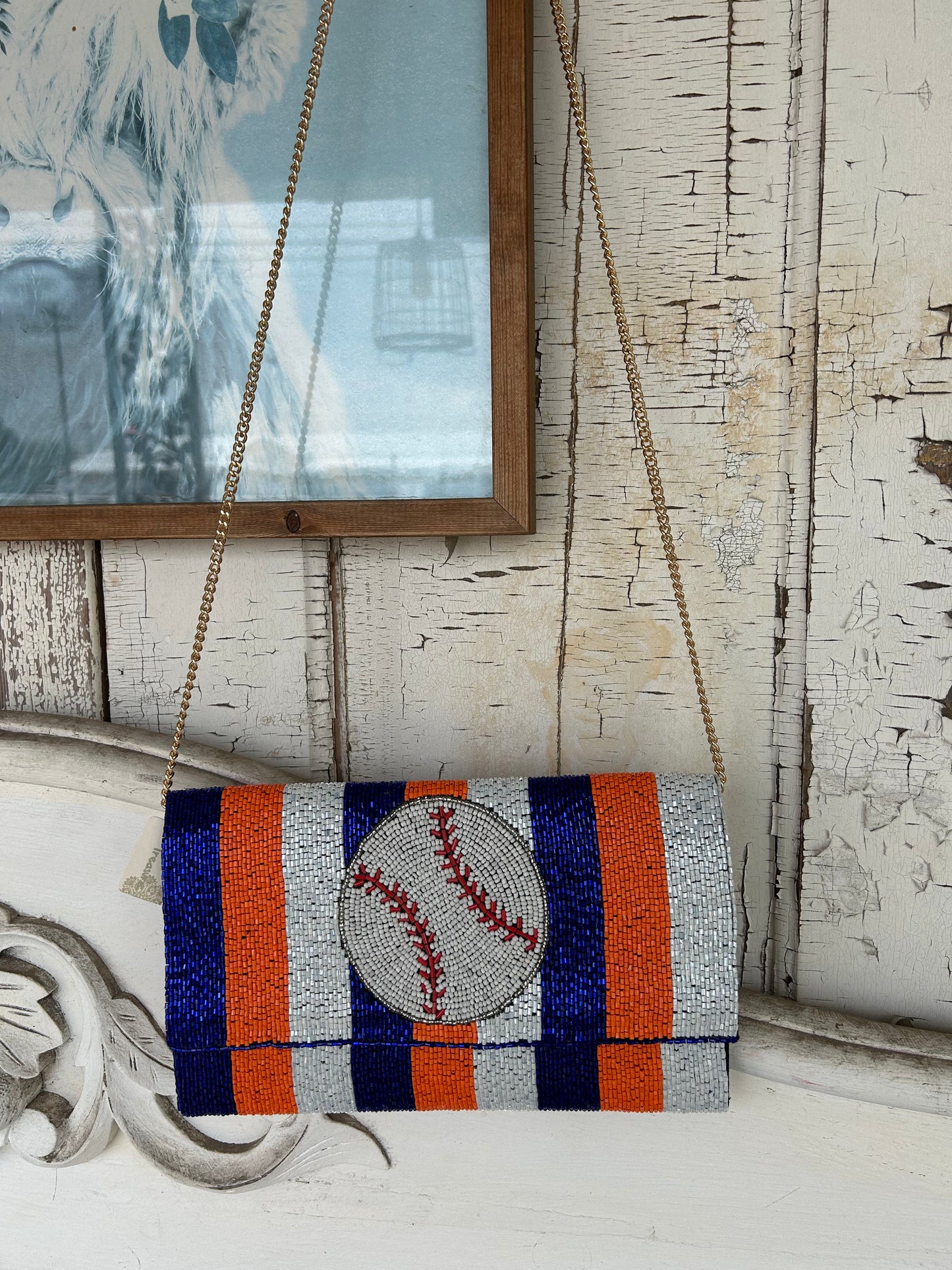 Astro’s Baseball Beaded Clutch Purse