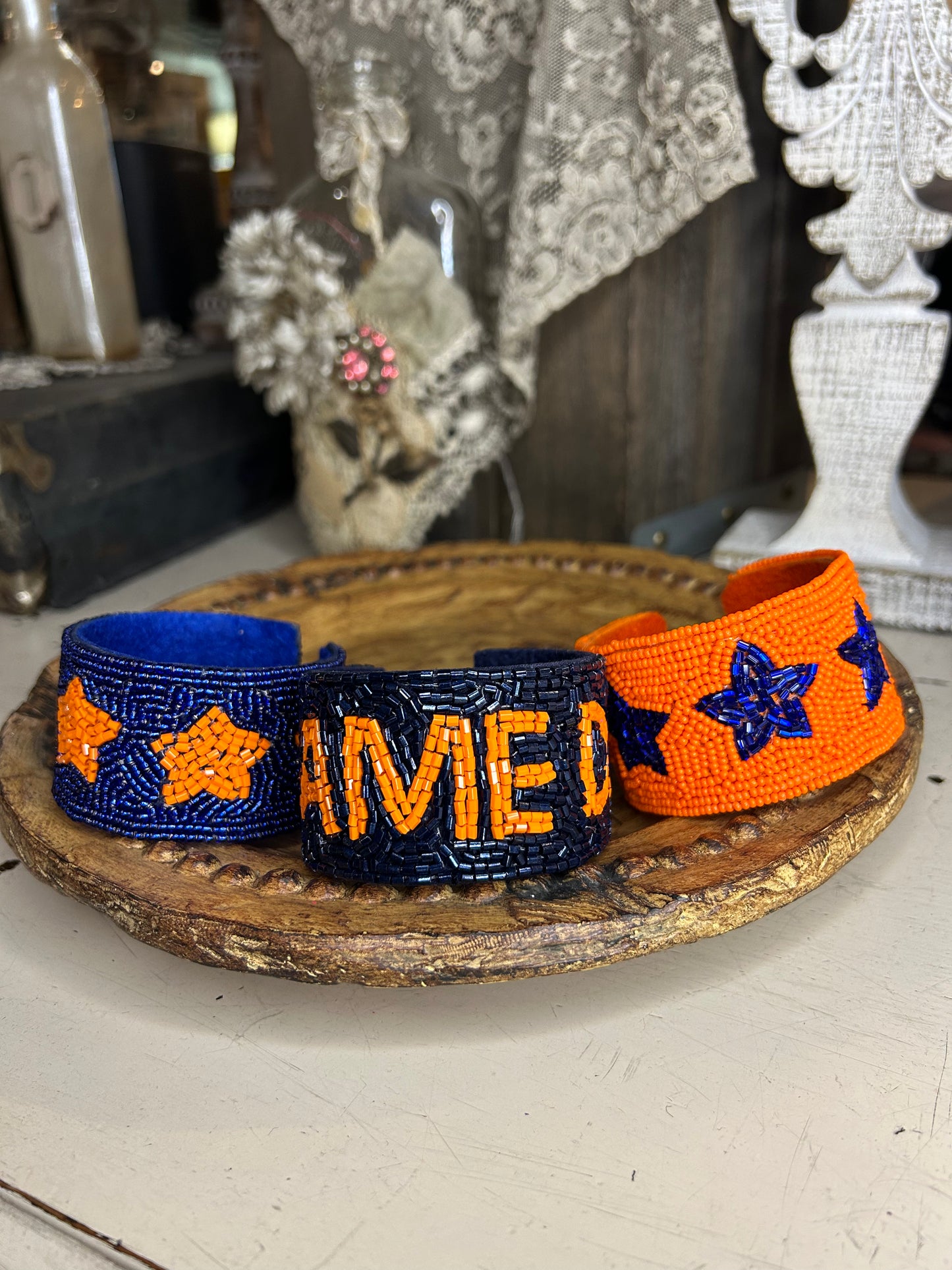 UTSA Beaded Cuff Bracelet