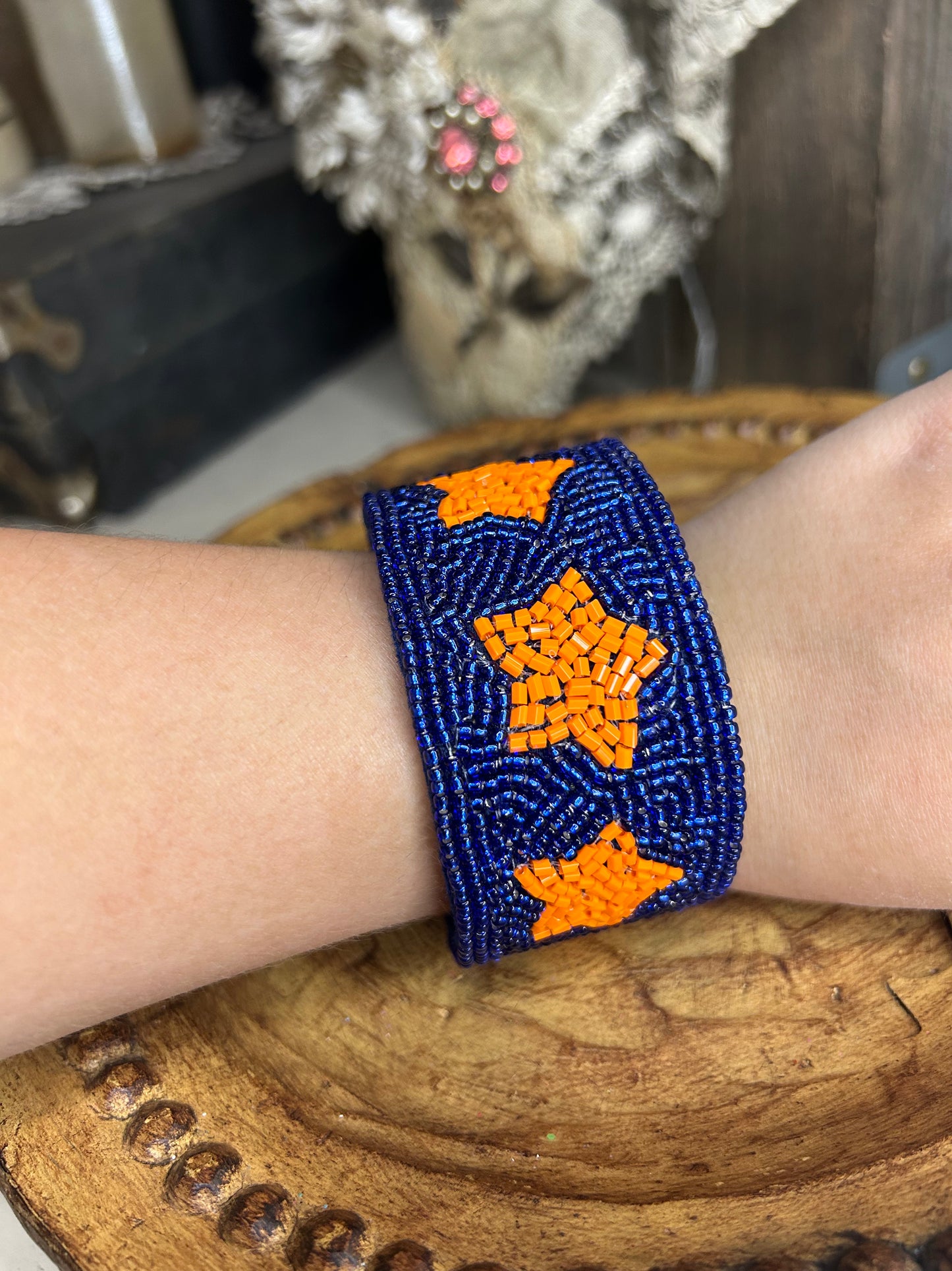 UTSA Beaded Cuff Bracelet