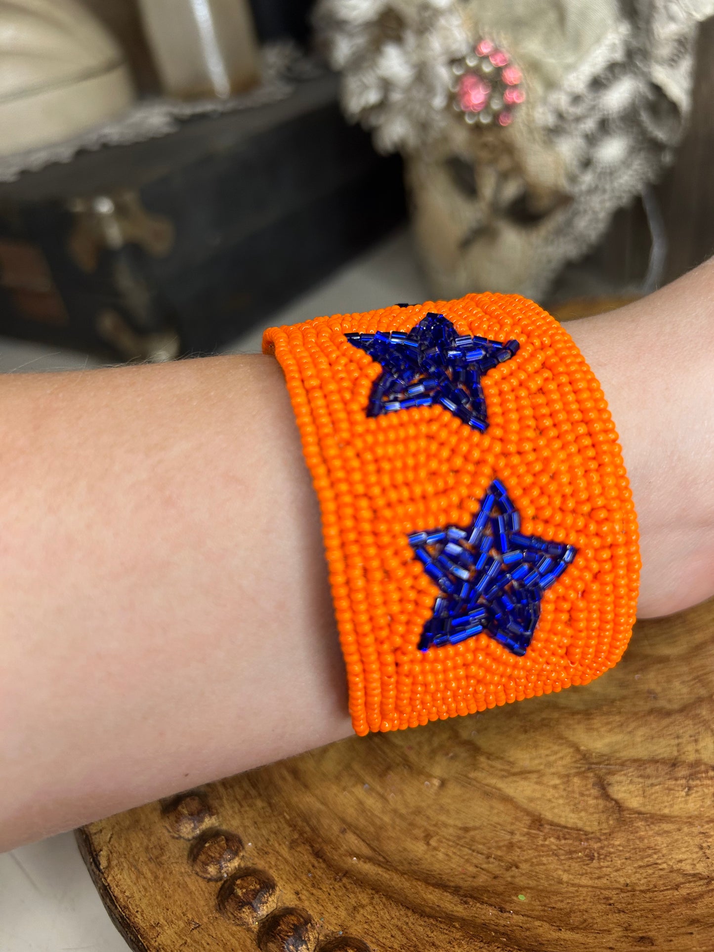 UTSA Beaded Cuff Bracelet
