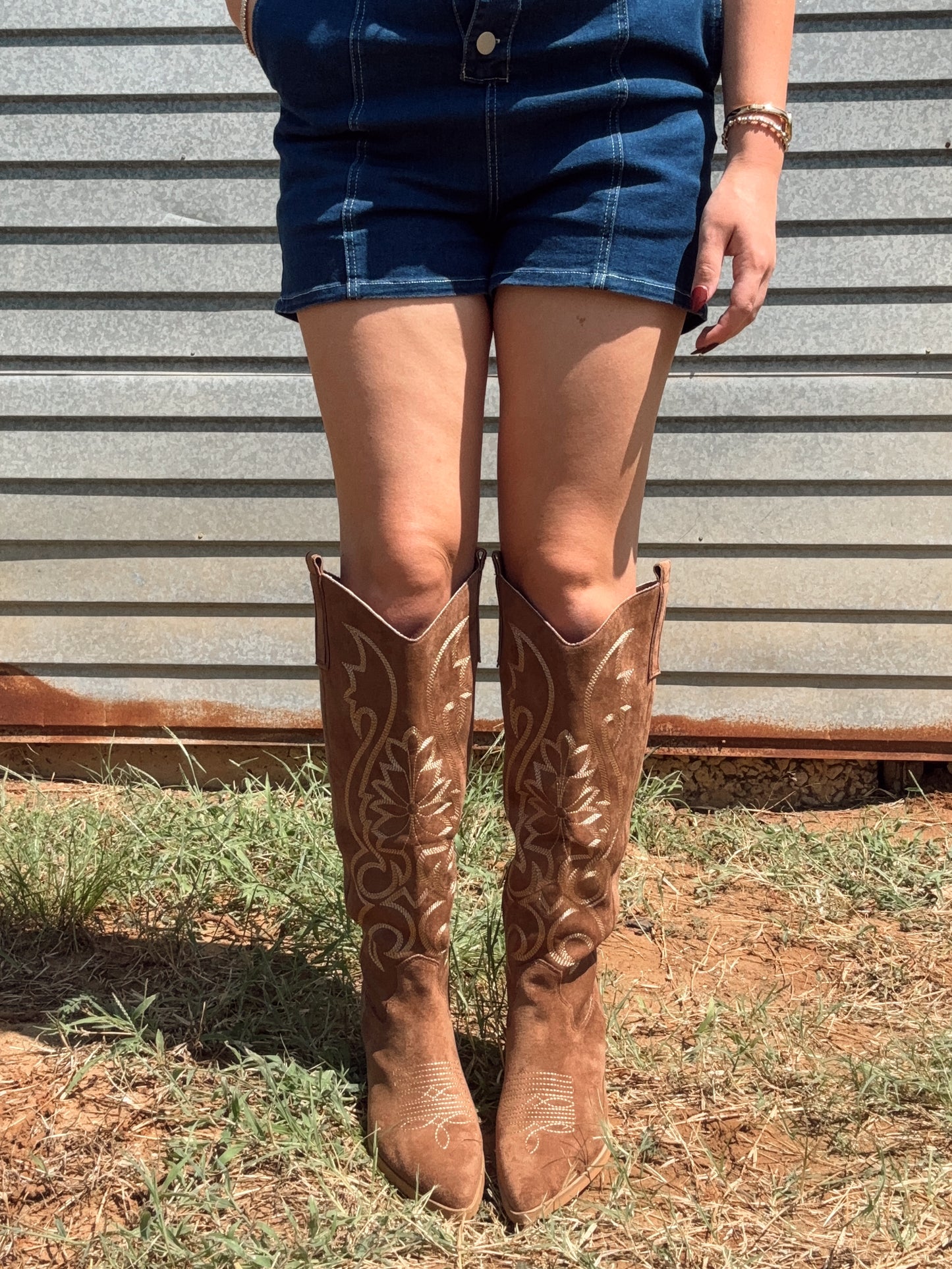 Lyla Coffee Brown Suede Boots