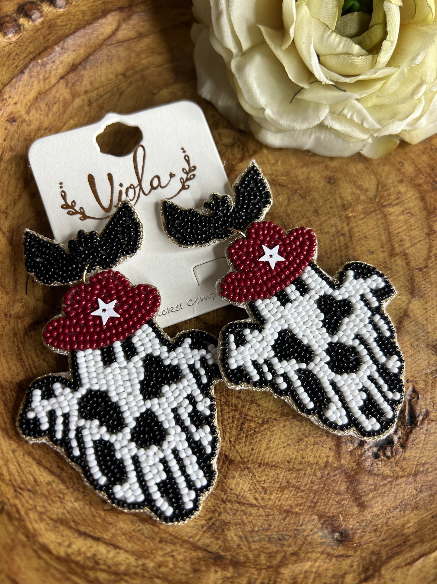 Boujee Cowgirl Ghosts Beaded Earrings
