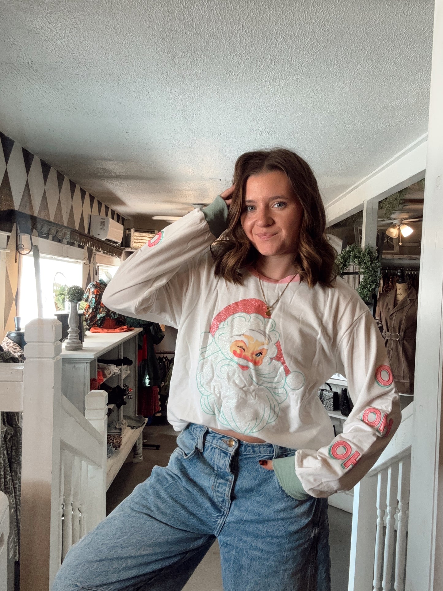 Santa Glitter Crewneck