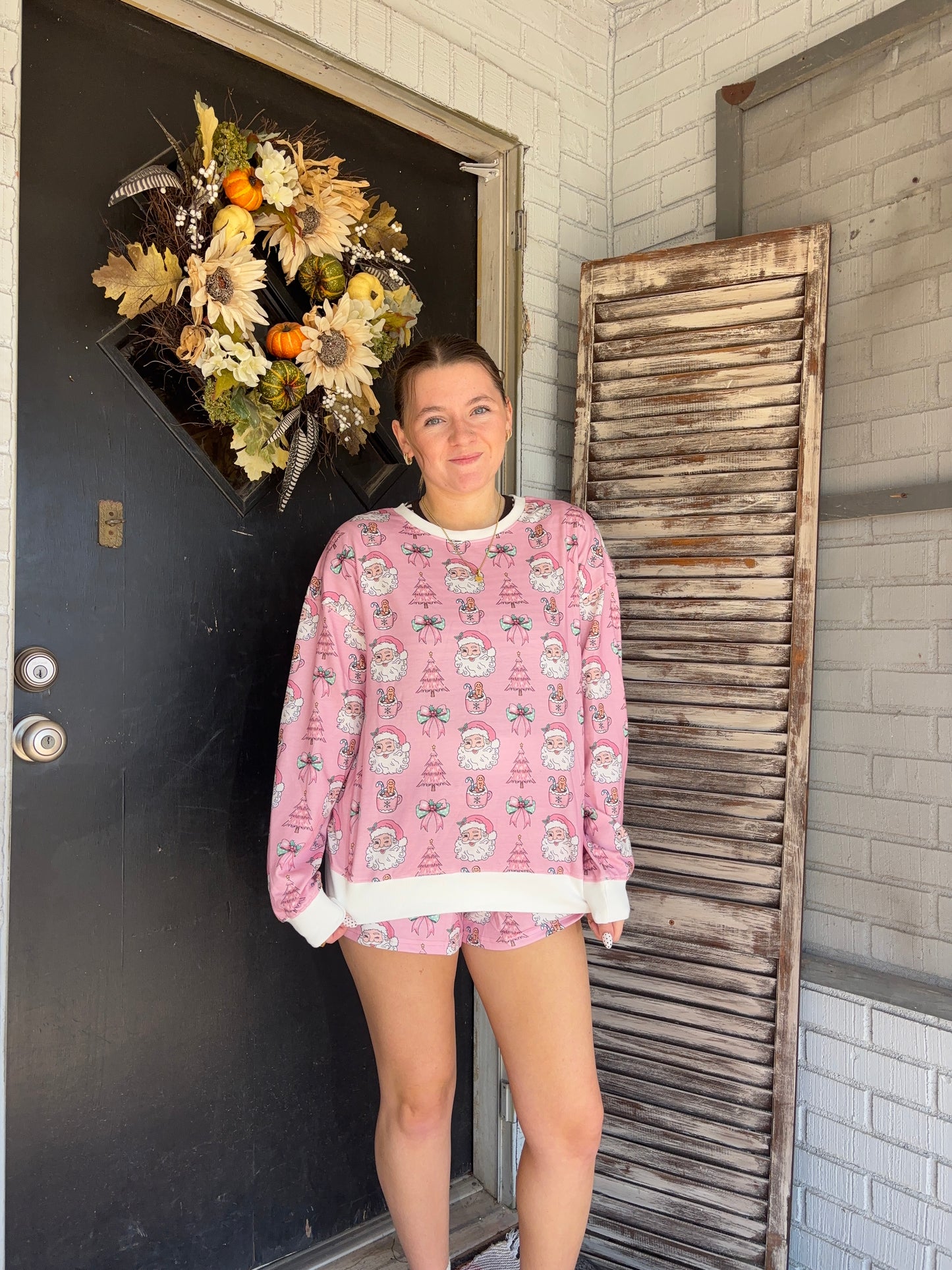 Pink Christmas Pajama Set