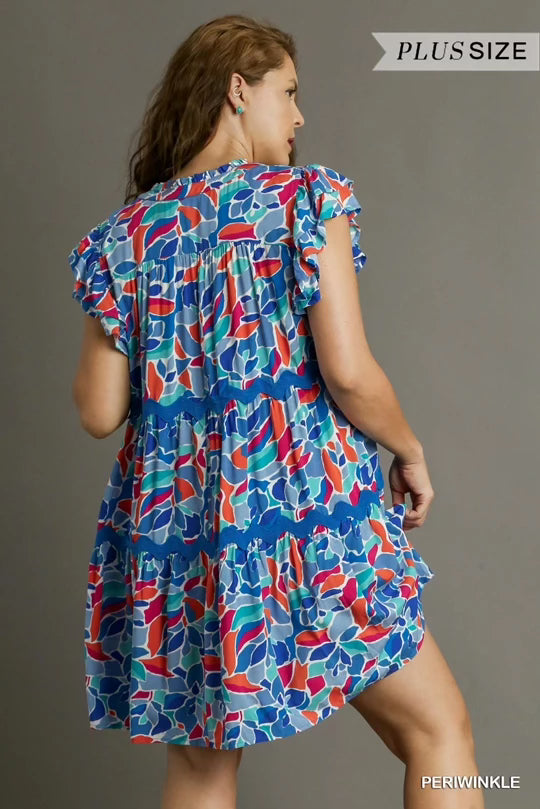 Ocean Breeze Ruffle Curvy Dress