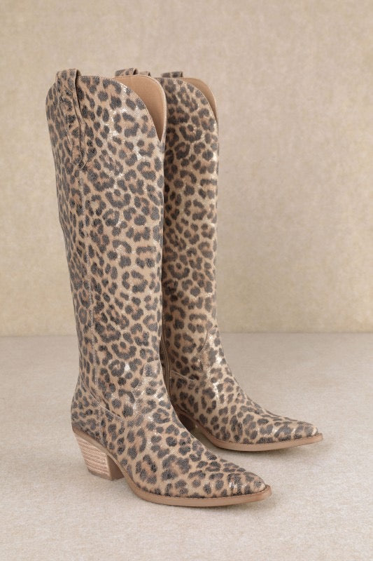 Tess Leopard Western Boots