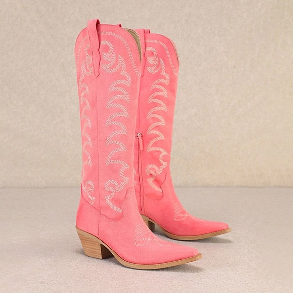 Faye Pink Western Boots