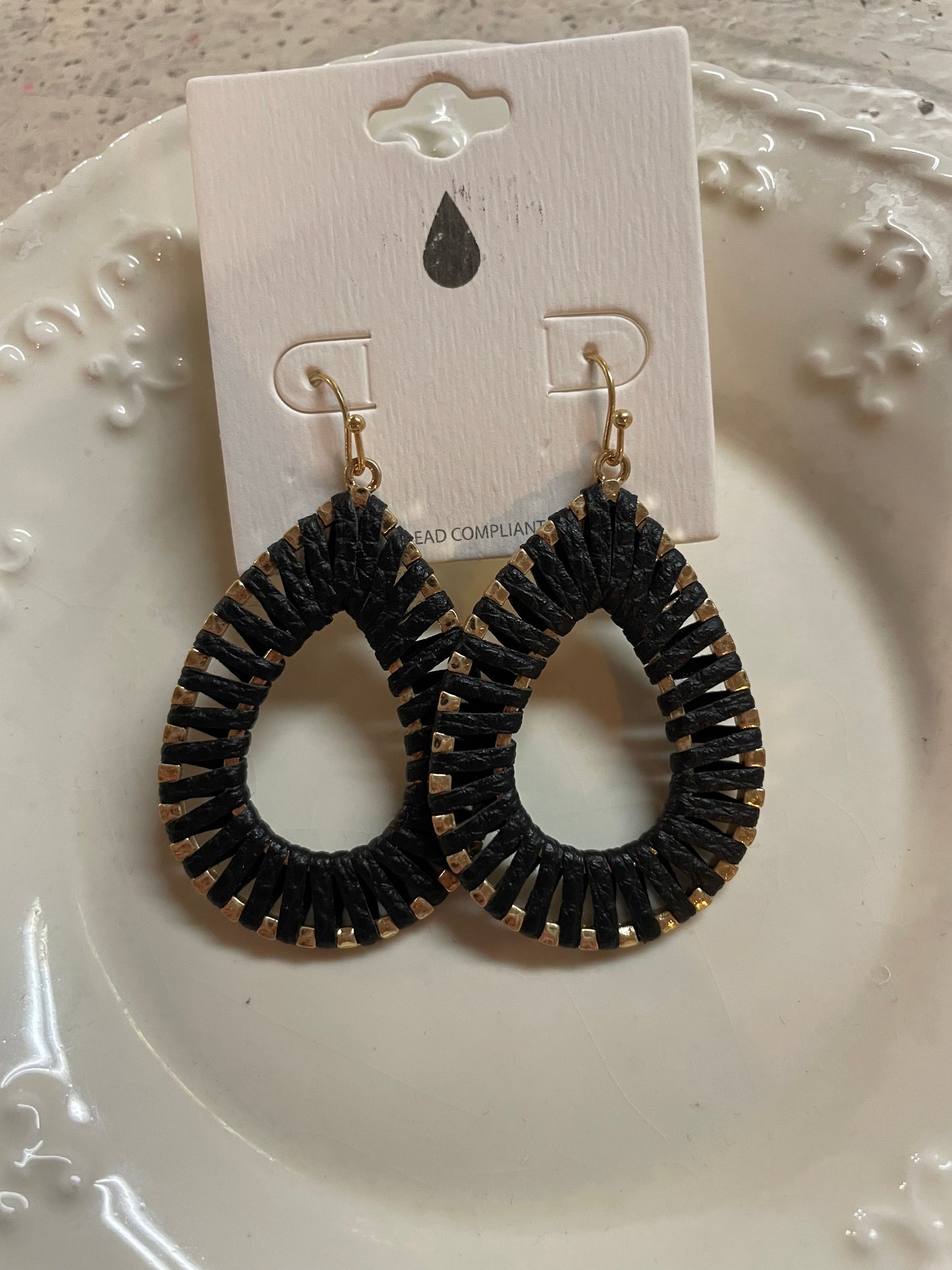 Woven Tear Drop Earrings