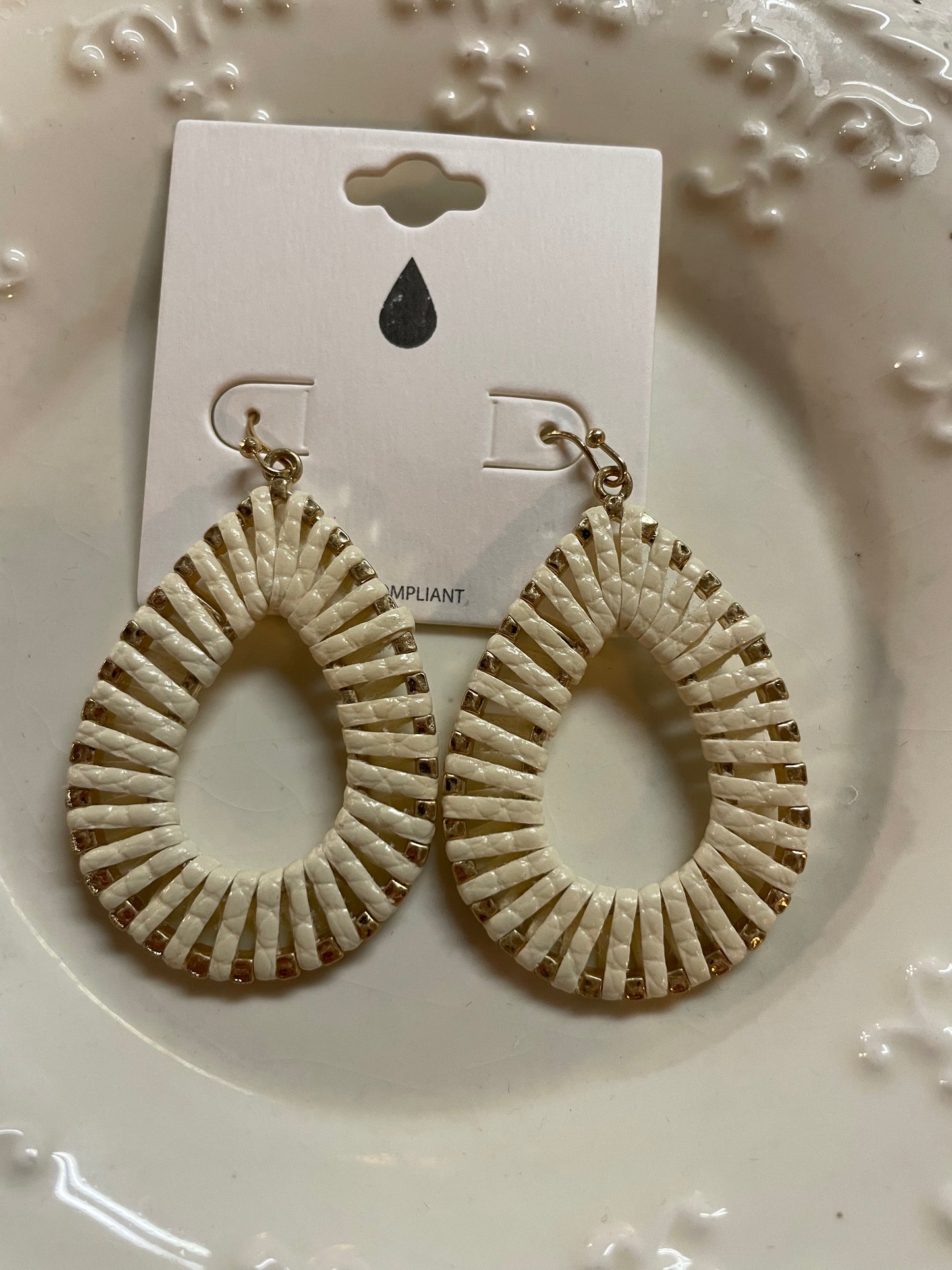 Woven Tear Drop Earrings