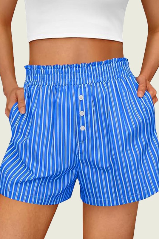 Pinstripe High Waisted Shorts