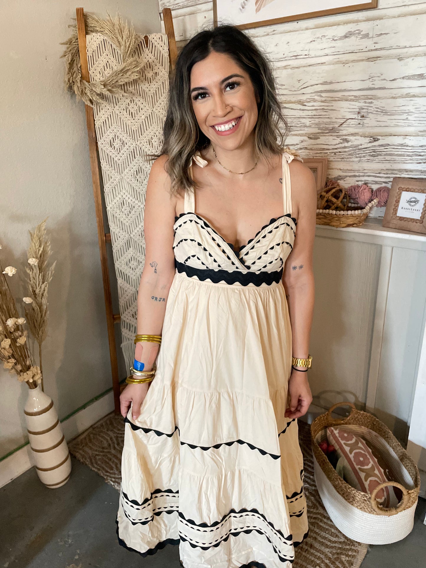 Bethany Ric Rac Trim Maxi Dress
