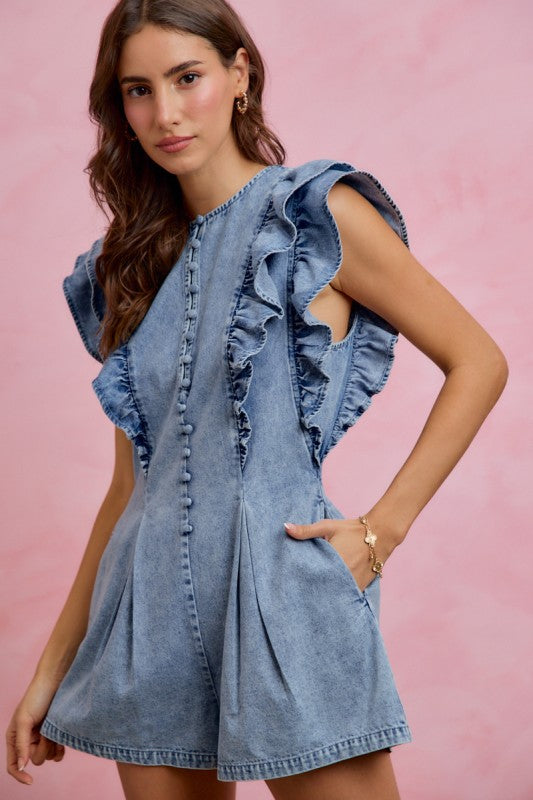 Sarah Jane Denim Romper