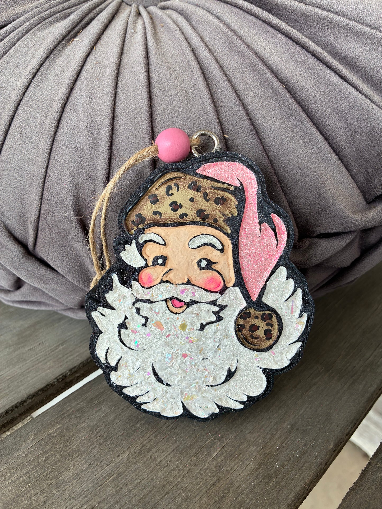 Leopard Santa Hat Freshie