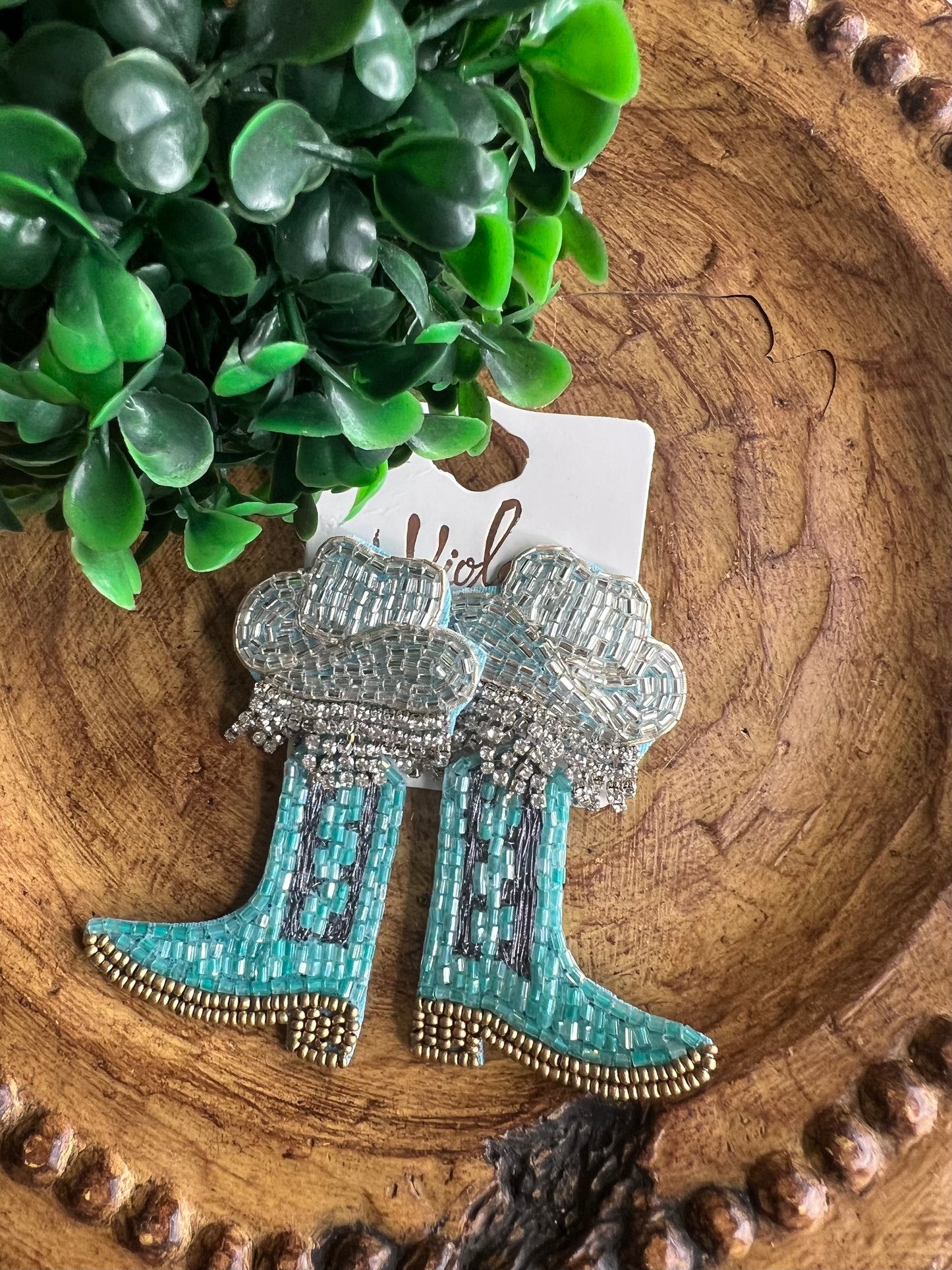 Glitzy Cowgirl Boot Earrings