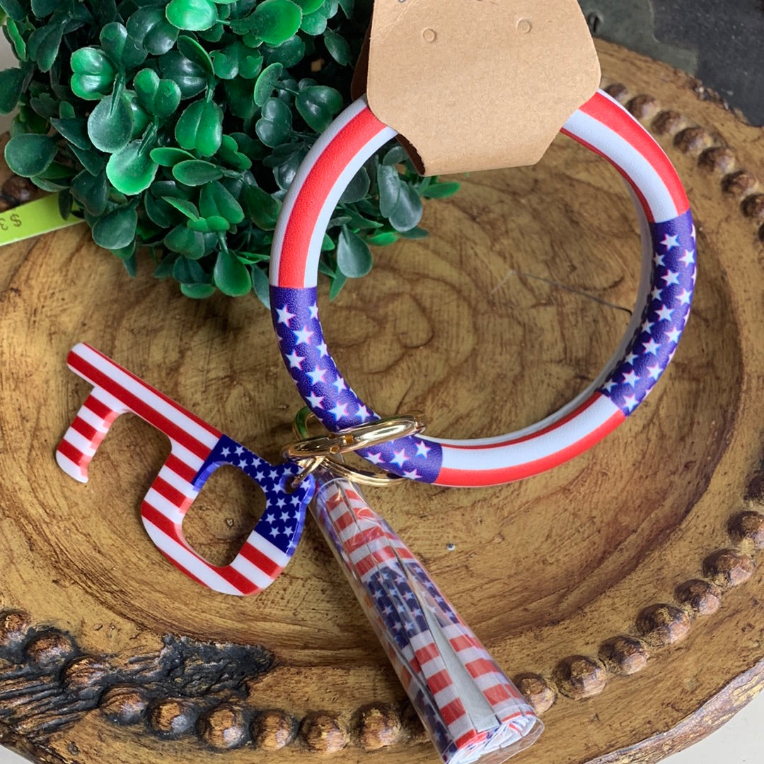 American Flag Wrist Keychain