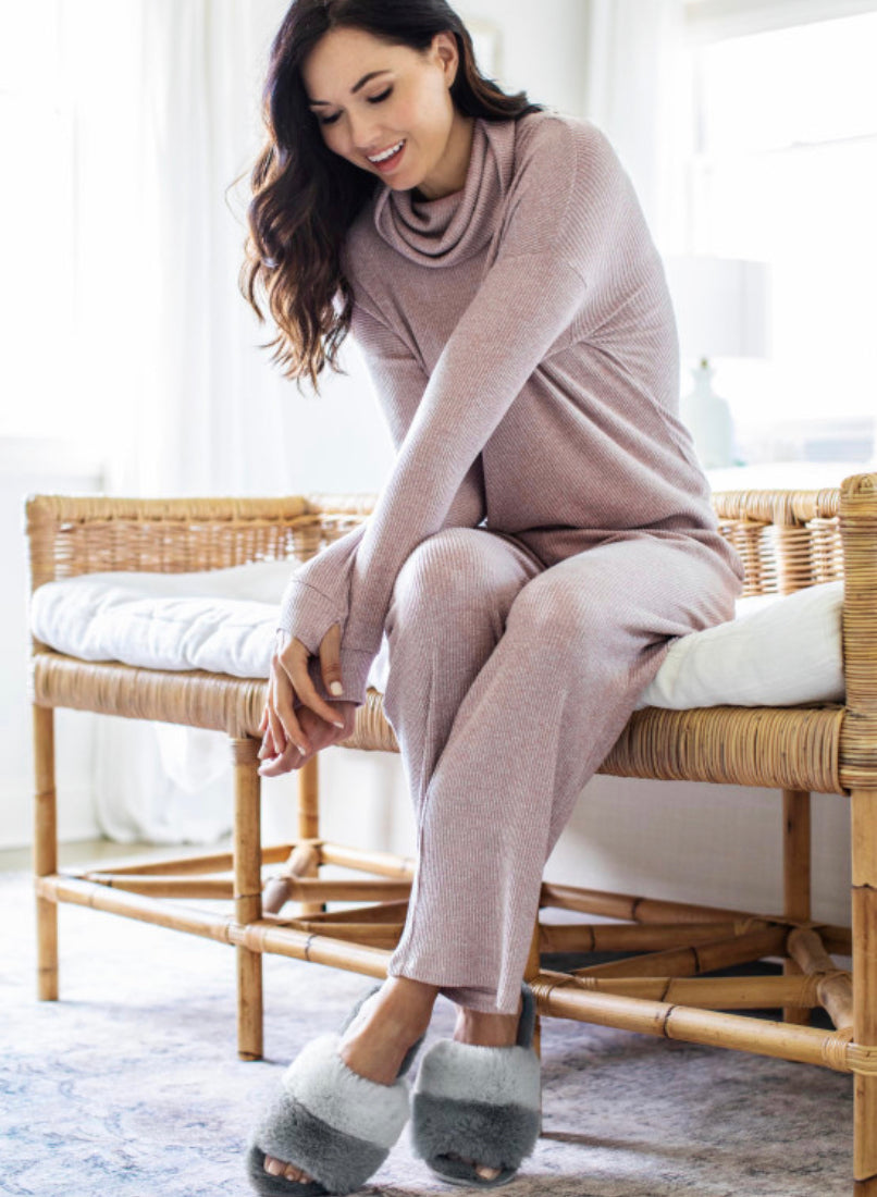 Cuddle Crowl Neck Top- Pink