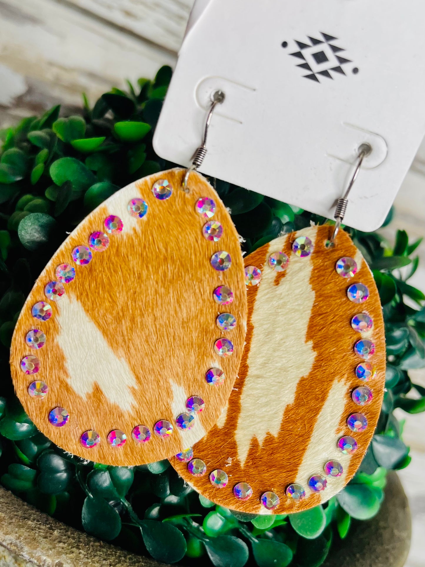 Hide Bling Teardrop Earrings