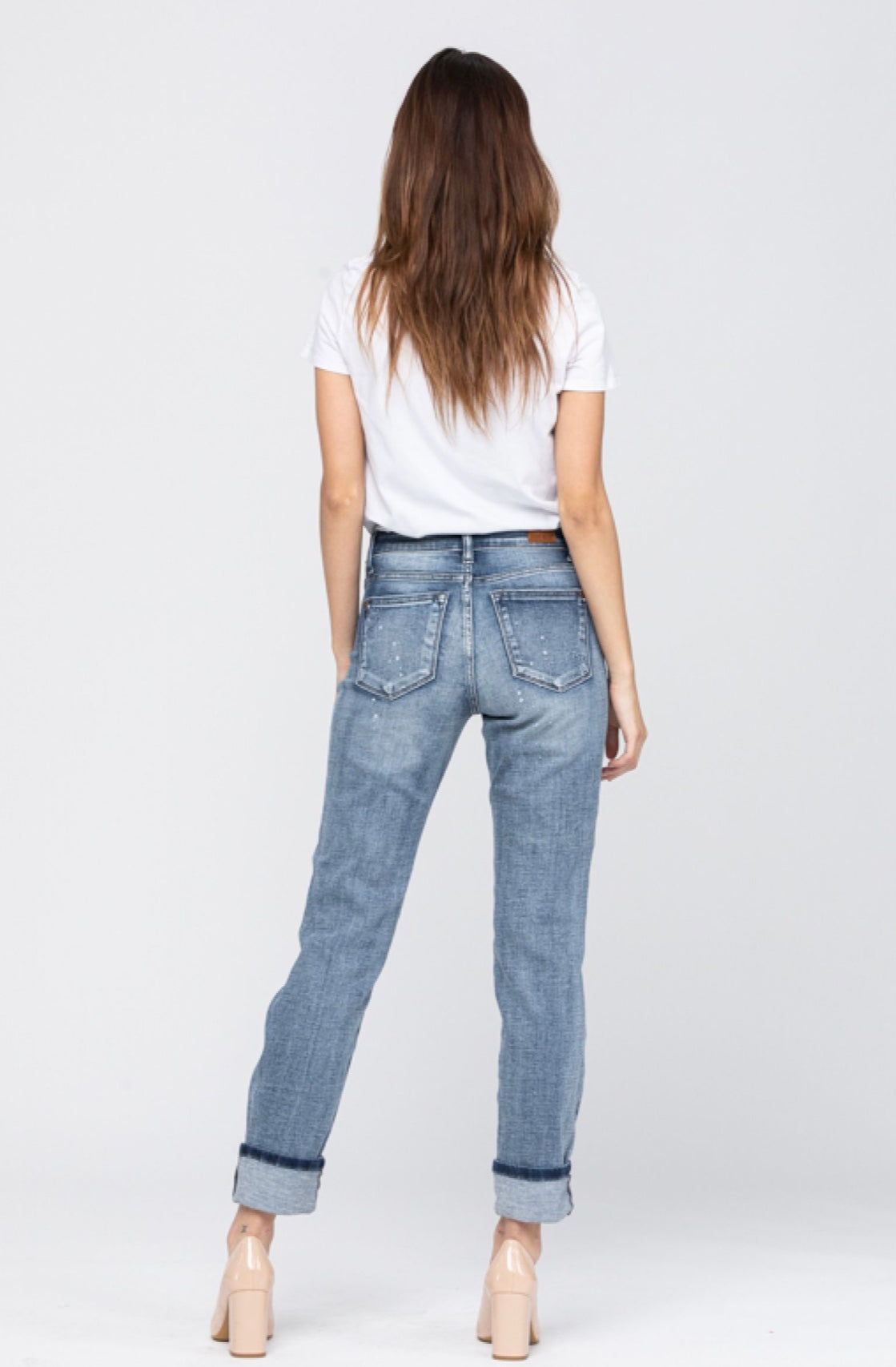 Destroyed Denim Curvy Boyfriend Jeans