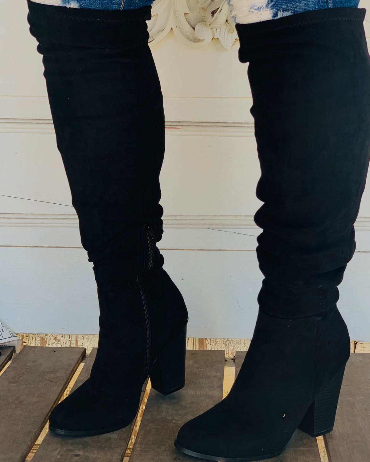 Chase Black Knee High Boots