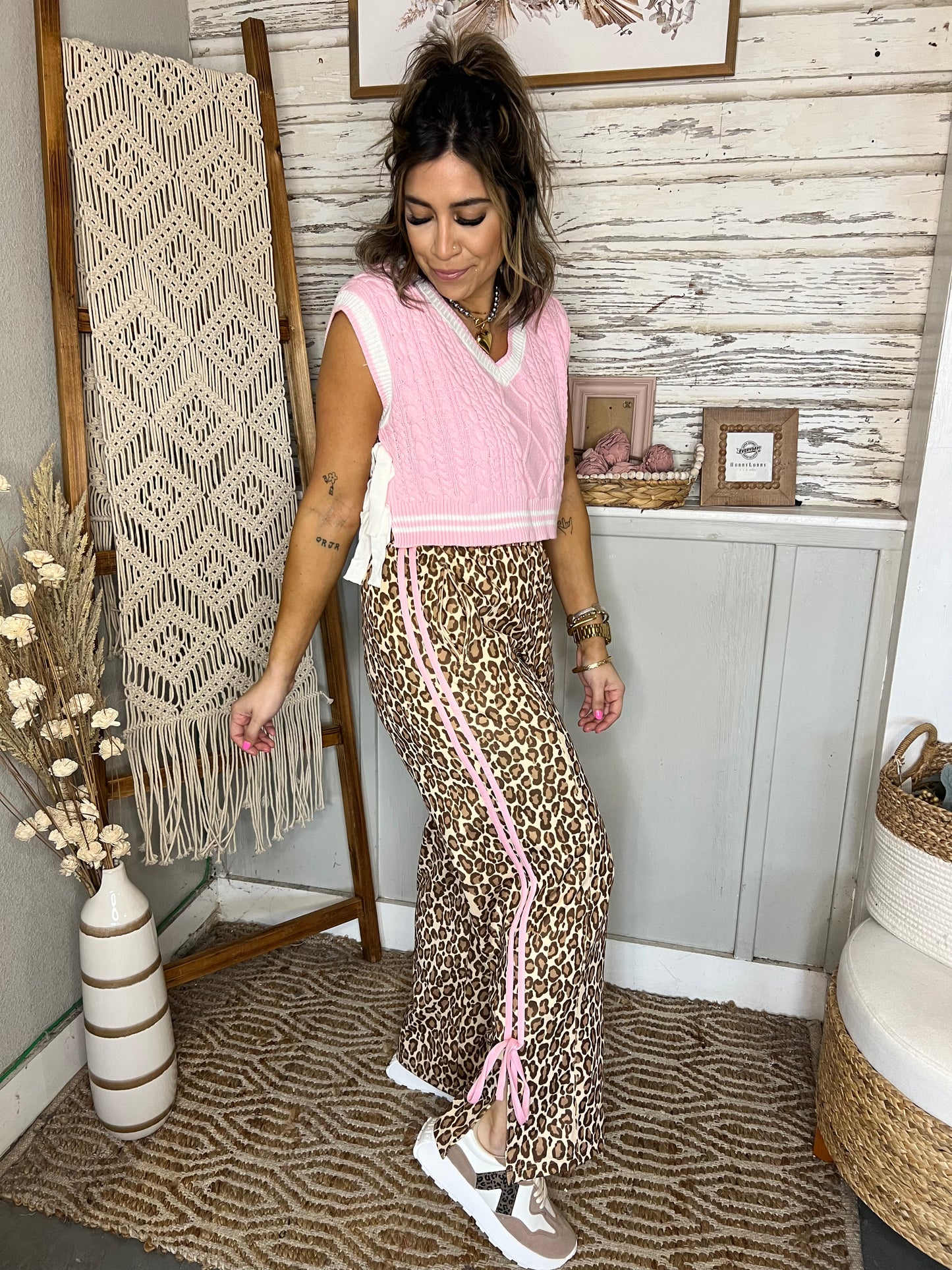 It Girl Cheetah Track Pants