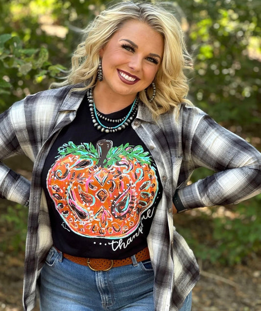 Stacie Black and White Flannel