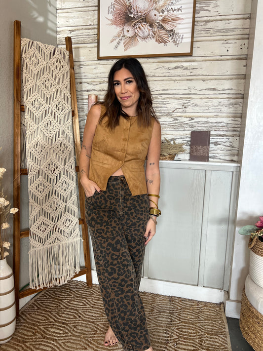 Silvia Leopard Print Barrel Pants