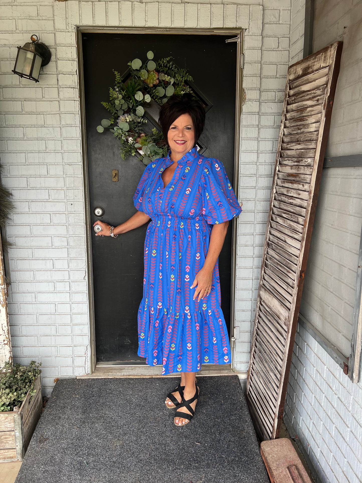 Samantha Puff Sleeve Midi Dress