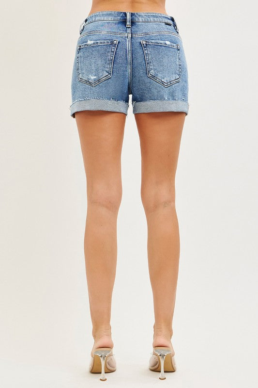 Reagan Mid Rise Denim Shorts