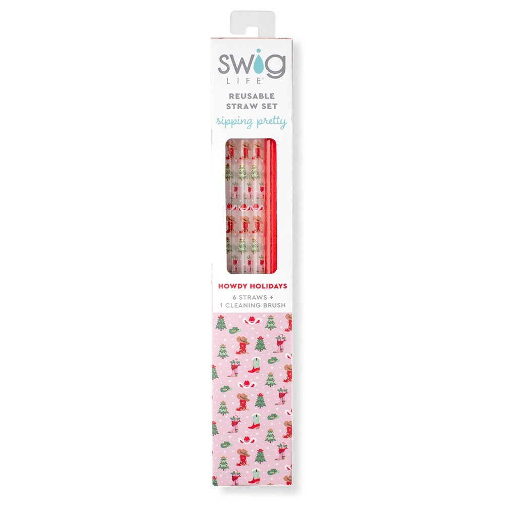 Christmas Reusable Straw Set