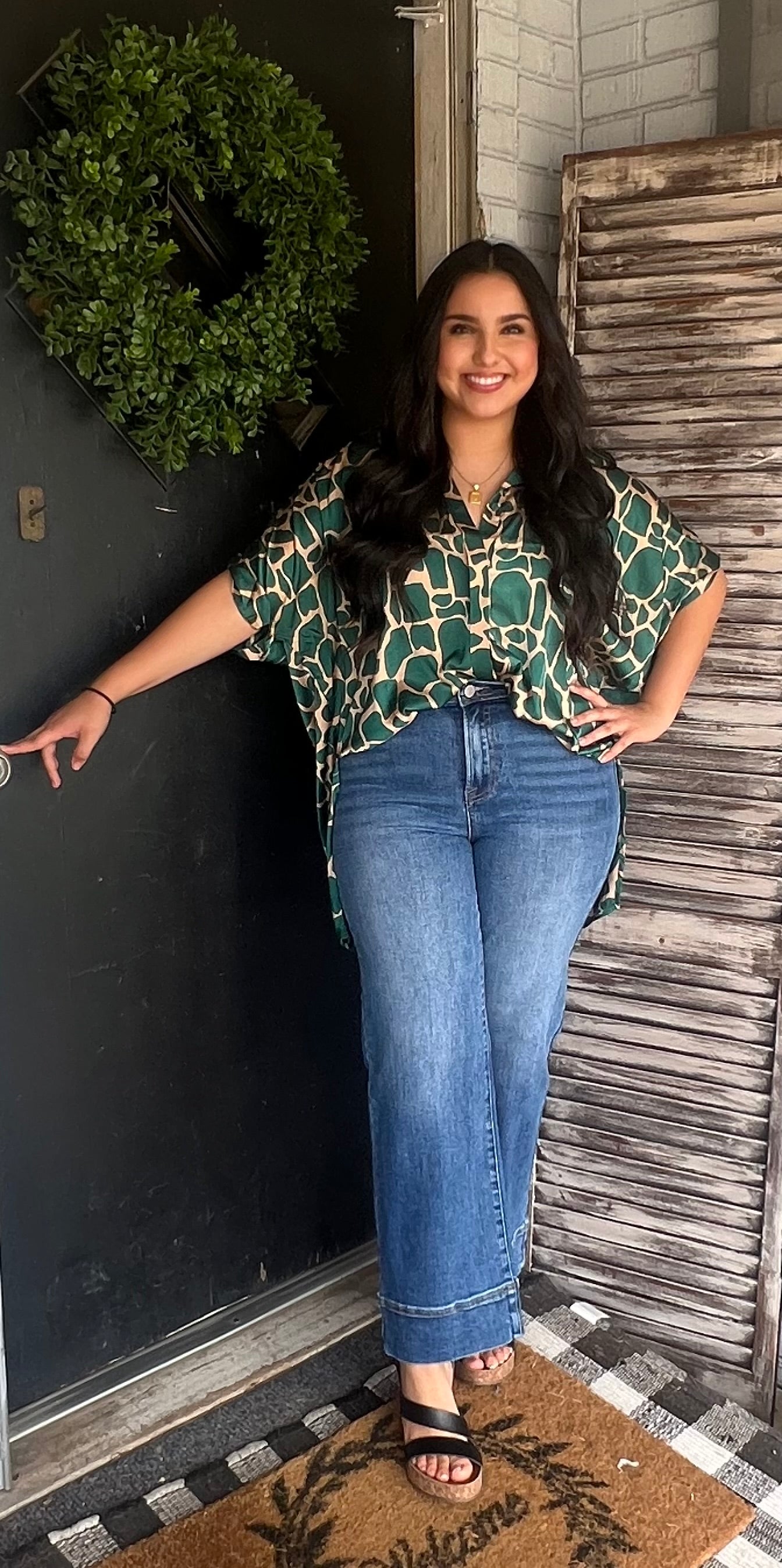 Emerald Button Down Top