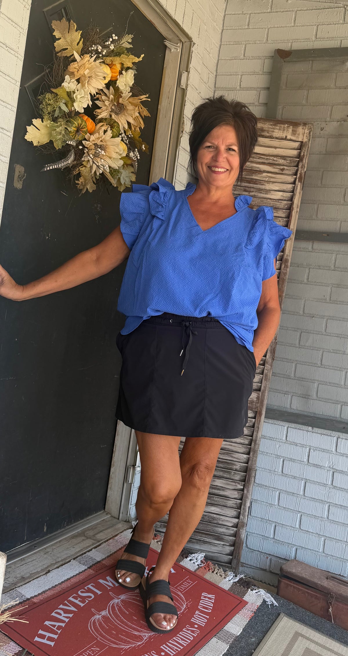 Luna Ruffle Sleeve Curvy Top