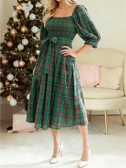 Ivy Green Plaid Christmas Dress