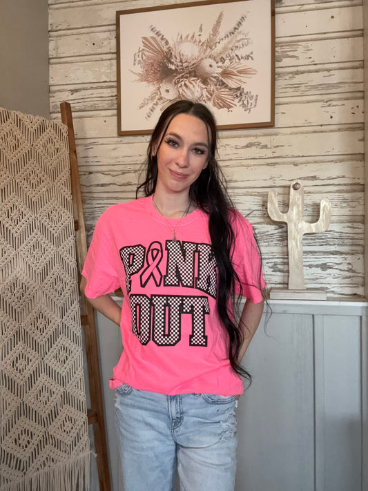 Checkered Pink Out Tee